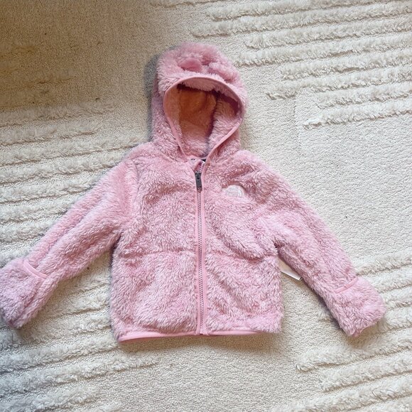 THE NORTH FACE Baby Girls Bear Full Zip Hoodie Fleece Cameo Pink 12-18 Months - Picture 2 of 7